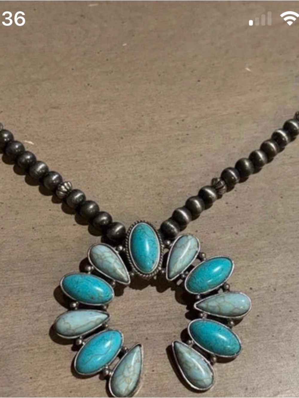 Turquoise Circle Pendant Necklace - Women's Costume Jewelry
